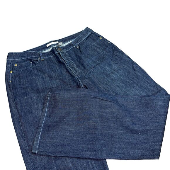 Chico's Platinum Denim Jeans Bottoms Luxury Stitched Design Floral Womans Size 3 - Picture 3 of 9